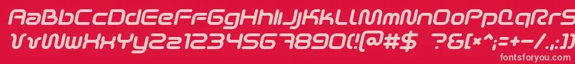 SciFied2002Italic Font – Pink Fonts on Red Background