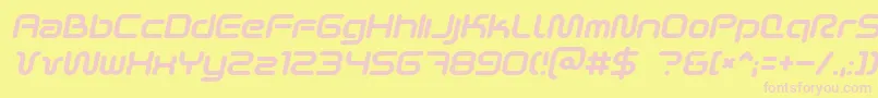 SciFied2002Italic-fontti – vaaleanpunaiset fontit keltaisella taustalla