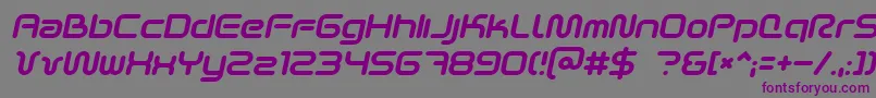 フォントSciFied2002Italic – 紫色のフォント、灰色の背景
