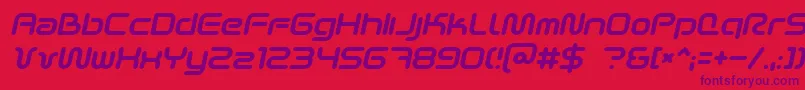 フォントSciFied2002Italic – 赤い背景に紫のフォント