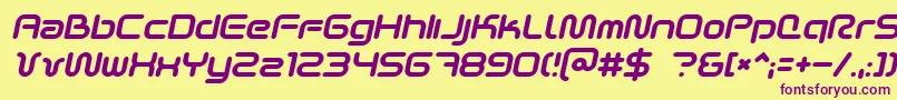 SciFied2002Italic Font – Purple Fonts on Yellow Background