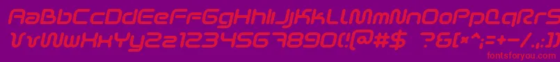 SciFied2002Italic Font – Red Fonts on Purple Background