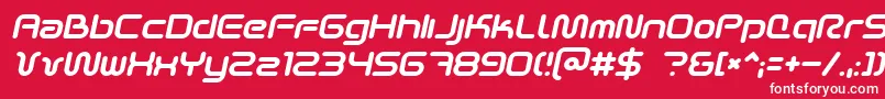 SciFied2002Italic Font – White Fonts on Red Background