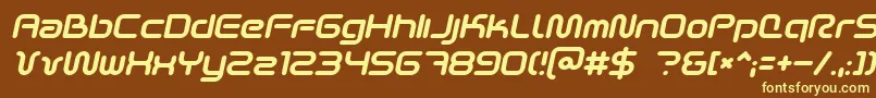 フォントSciFied2002Italic – 黄色のフォント、茶色の背景