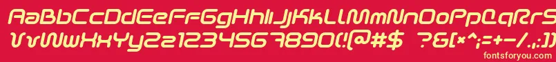 SciFied2002Italic Font – Yellow Fonts on Red Background
