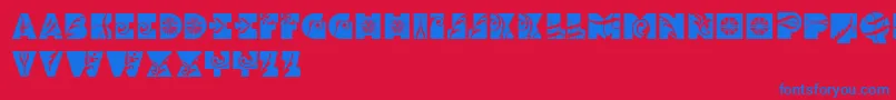 Alfavita Font – Blue Fonts on Red Background