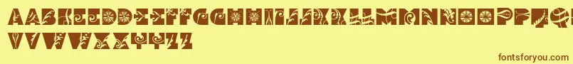 Police Alfavita – polices brunes sur fond jaune