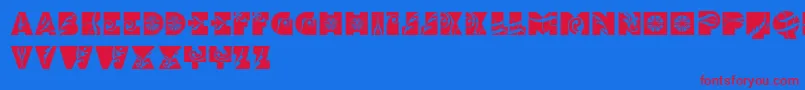Alfavita Font – Red Fonts on Blue Background