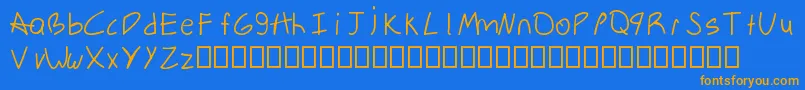 HandwrittenSerialKiller Font – Orange Fonts on Blue Background