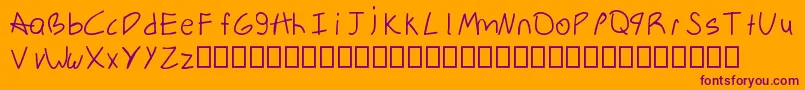 HandwrittenSerialKiller Font – Purple Fonts on Orange Background