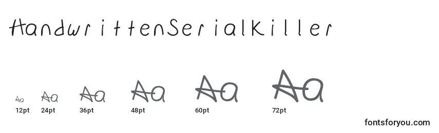 HandwrittenSerialKiller-fontin koot