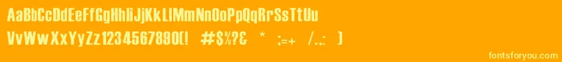 FollowStorm Font – Yellow Fonts on Orange Background