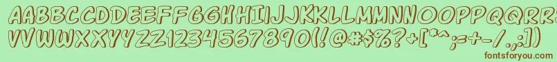 KomikaGlaze Font – Brown Fonts on Green Background