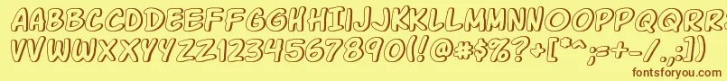 KomikaGlaze Font – Brown Fonts on Yellow Background