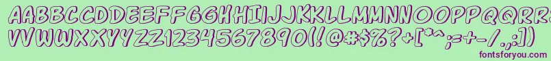KomikaGlaze Font – Purple Fonts on Green Background