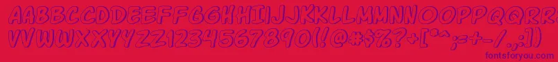 KomikaGlaze-Schriftart – Violette Schriften auf rotem Hintergrund