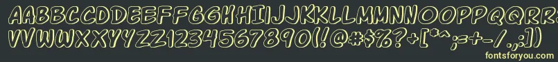 KomikaGlaze Font – Yellow Fonts on Black Background