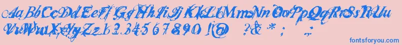 InfiltraceItalic Font – Blue Fonts on Pink Background