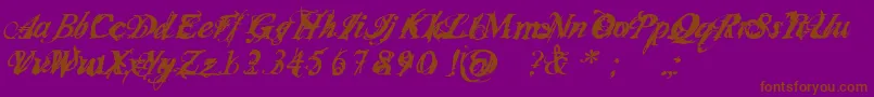 Czcionka InfiltraceItalic – brązowe czcionki na fioletowym tle