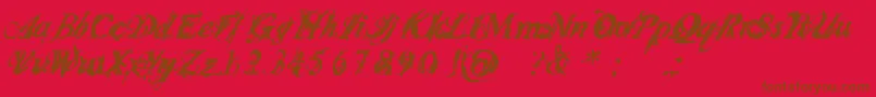InfiltraceItalic Font – Brown Fonts on Red Background