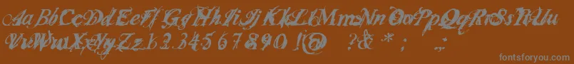 InfiltraceItalic-Schriftart – Graue Schriften auf braunem Hintergrund