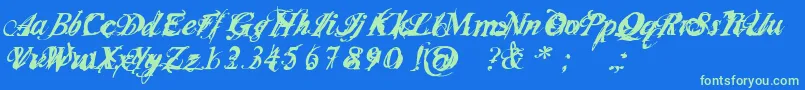 Шрифт InfiltraceItalic – зелёные шрифты на синем фоне