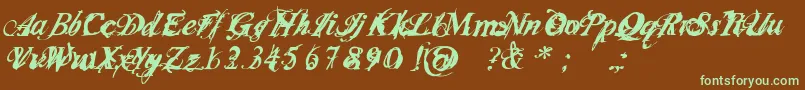 InfiltraceItalic Font – Green Fonts on Brown Background