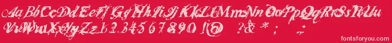 InfiltraceItalic Font – Pink Fonts on Red Background