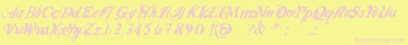 InfiltraceItalic-Schriftart – Rosa Schriften auf gelbem Hintergrund