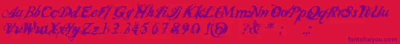 InfiltraceItalic Font – Purple Fonts on Red Background