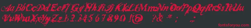 InfiltraceItalic Font – Red Fonts on Black Background