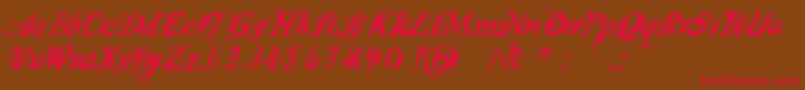 InfiltraceItalic Font – Red Fonts on Brown Background