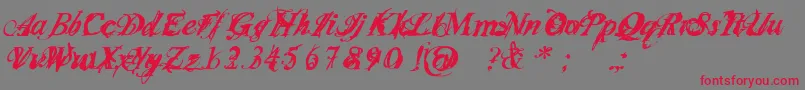 InfiltraceItalic Font – Red Fonts on Gray Background