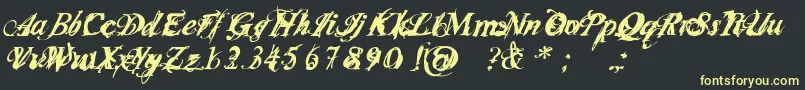 InfiltraceItalic Font – Yellow Fonts on Black Background