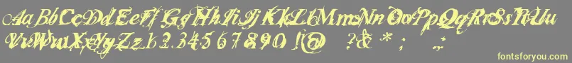 InfiltraceItalic Font – Yellow Fonts on Gray Background