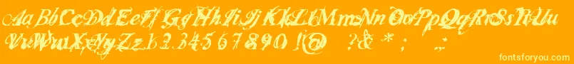 フォントInfiltraceItalic – オレンジの背景に黄色の文字