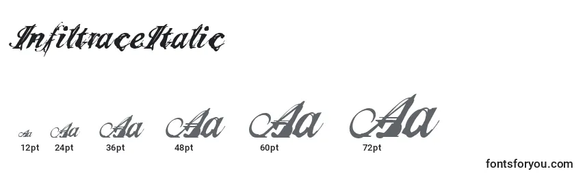 Размеры шрифта InfiltraceItalic