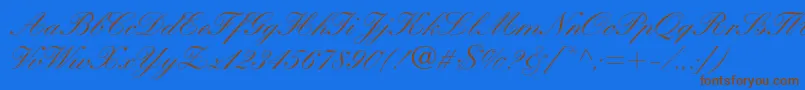 Czcionka KuenstlerscriptltstdMedium – brązowe czcionki na niebieskim tle