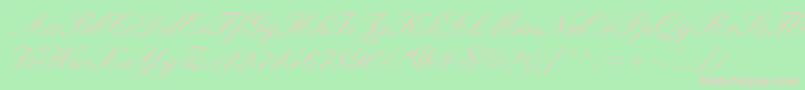 KuenstlerscriptltstdMedium Font – Pink Fonts on Green Background