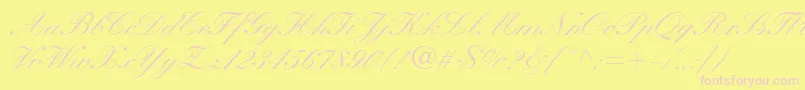 KuenstlerscriptltstdMedium Font – Pink Fonts on Yellow Background