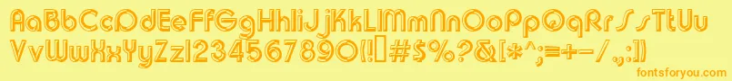Churchwarddes.Kz Font – Orange Fonts on Yellow Background