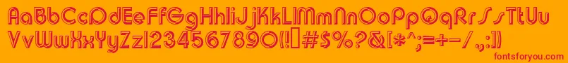 フォントChurchwarddes.Kz – オレンジの背景に赤い文字