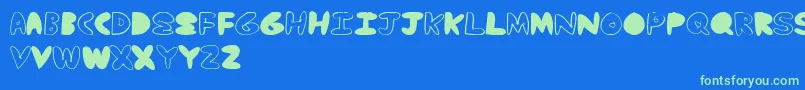 YummyNubs Font – Green Fonts on Blue Background