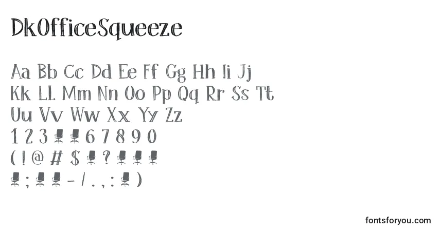 Czcionka DkOfficeSqueeze – alfabet, cyfry, specjalne znaki