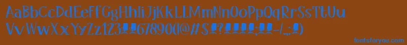 More about DkOfficeSqueeze Font DkOfficeSqueeze Font – Blue Fonts on Brown Background