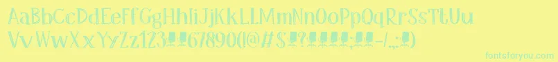 Więcej informacji o czcionce DkOfficeSqueeze Czcionka DkOfficeSqueeze – zielone czcionki na żółtym tle