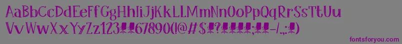 Fonte DkOfficeSqueeze – fontes roxas em um fundo cinza