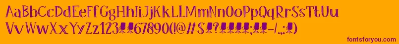 DkOfficeSqueeze Font – Purple Fonts on Orange Background
