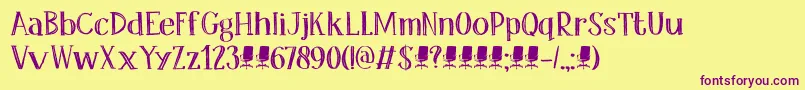 En savoir plus sur la police DkOfficeSqueeze Police DkOfficeSqueeze – polices violettes sur fond jaune