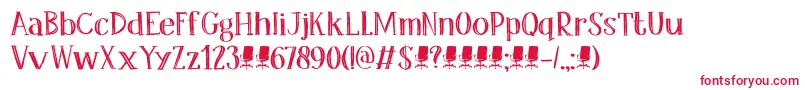 DkOfficeSqueeze Font – Red Fonts on White Background